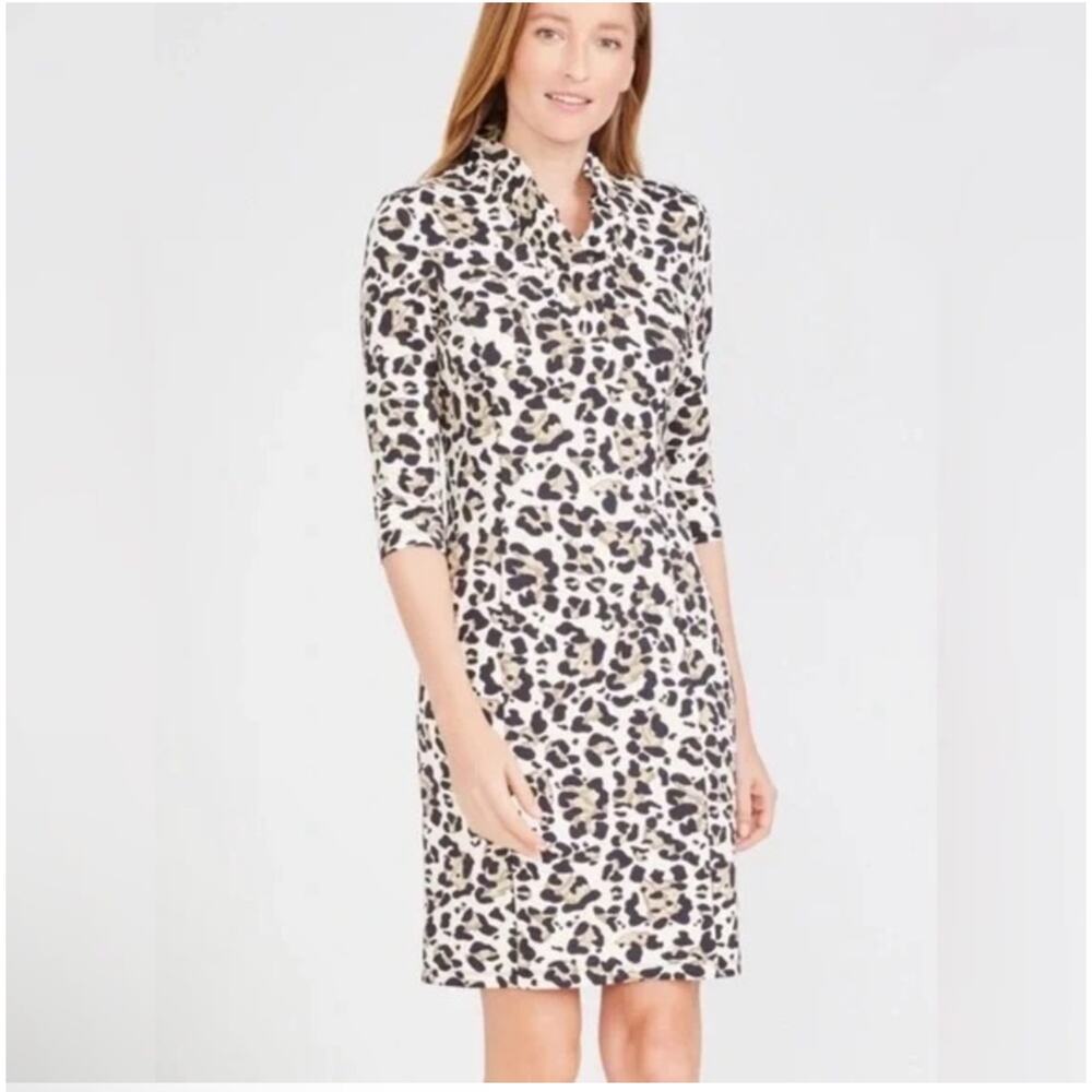 J.McLaughlin Dress Womens Medium Terin Sheath Leopard Animal Print Catalina